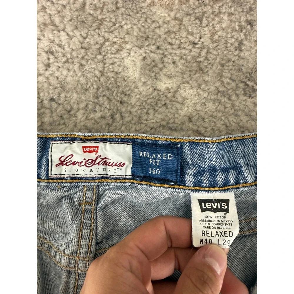 Levi's Size 40x29 540 Relaxed Fit Straight Leg Denim Jeans Blue Men